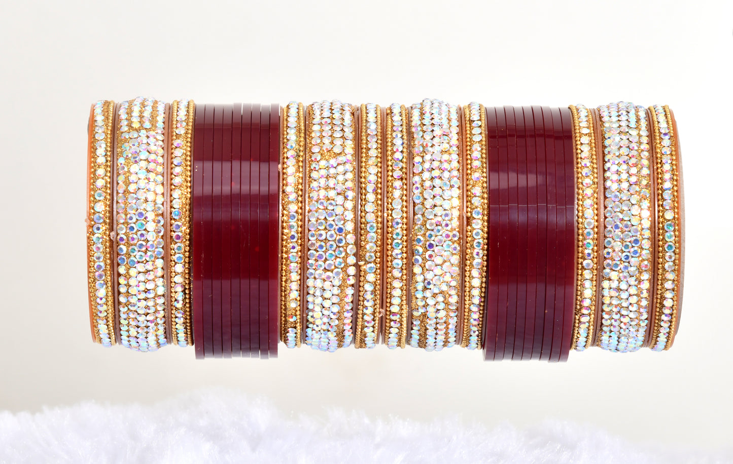 Mehroon Bangles Women's Traditional Handcrafted Bridal Chuda Bangles Set